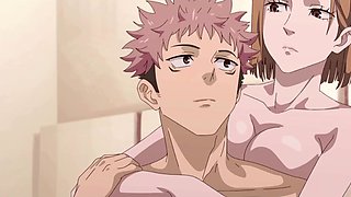 Busty Nobara moans from her colleague's Yuji dick inside. JJK hentai