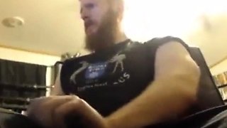 Muscular Redhead Jerks Off His Huge Cock