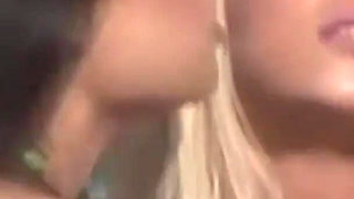 Hot lesbian sex with Tera Patrick and Nikki Benz eating pussy on the beach
