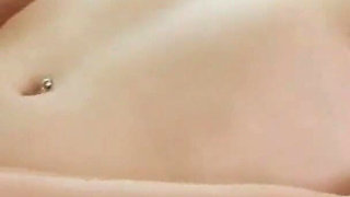 Horny Brunette Masturbates with Kitchen Faucet