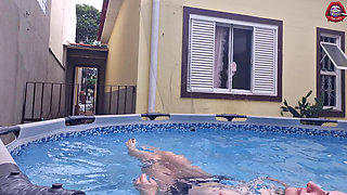 Your Slut Neighbor Showing Herself in the Pool