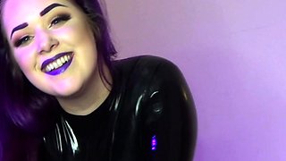 Latex slut solo anal masturbation