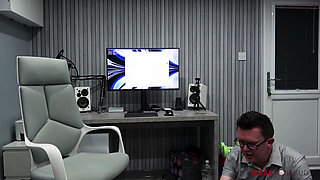 Office Slut Persuades Boss to Watch Her Wank