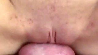 Watch me cum my hot cum on the face of this sexy brunette slut with perfect body and small tits