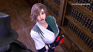 Sexy Petite Asuka gets Destroyed by Mr. X in Public Library (Exclusive Sex Game) 60 FPS