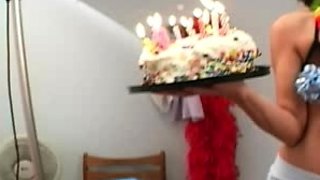 Sexy brunette lesbians get horny licking