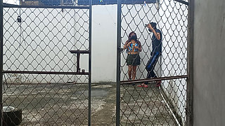 The girlfriend is seducing him to take him to the hotel. Amateur video