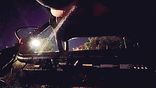 Pissing in public on my scooter