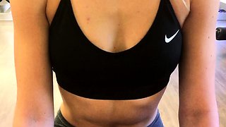 Girlfriend flashing and fucking at the gym!! sexy amateur