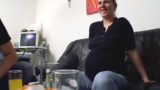Beautiful Pregnant Blonde Getting Her Face Covered With Cum