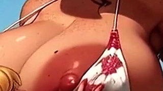Lactating Lesbian MILFs Go to the Beach