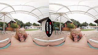 Blonde's Outdoor VR Passion Unleashes Wild Creampie Sensual Heat