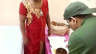 Indian Bhabhi Hot Sex with Cake Delivery Boy - Creampie Fucking on New Year Party