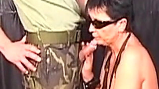 Mature Brunette MILF Bound and Dominated in Fetish Gear