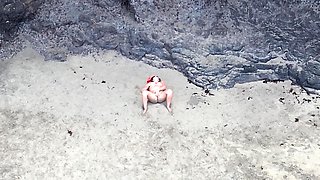 Naked Beauty on Beach - Drone POV Erotic Relaxation