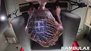 Fatty black pussy dogged and creampied