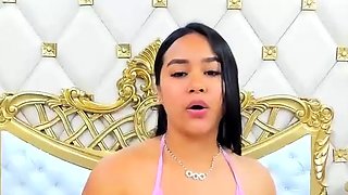 Amateur CD in white lingerie solo