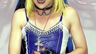 Jerking off shemale tranny solo play