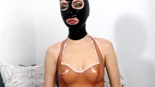 two women fetish latex asslicking and anal mff