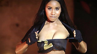 Petite black girl enjoyed passion posing