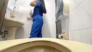 Bathroom Camera Captures Nurse