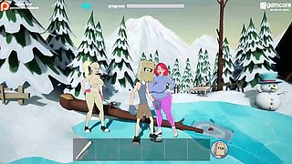 Fuckerman Winter Lovers Complete Gameplay - Huge Tits Teen & MILF Hardcore Threesome Anal Fuck