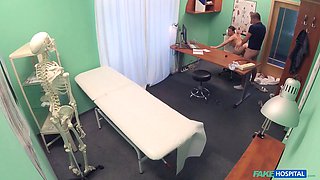 My nurse caught me hardcore a patient over my desk - fake clinic