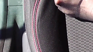 Feet of Nylonjunge in Pantyhose in Car