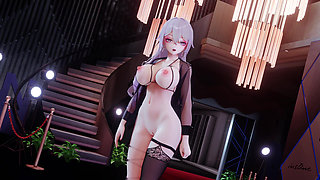Mmd]hot Pink; Straps; Erotic Patterns; Lingerie; Black Stockings