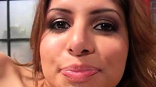 Mexicana blowjob with her big boobs