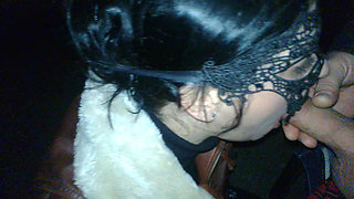 My milf wife gives me a blow job in a park!