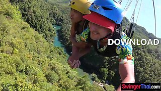 Ziplining amateur made sextape at home