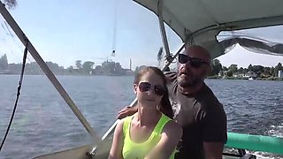 Hot Teen Stepdaughter Blows Stepdad's Cock on Boat - Outdoor Fuck
