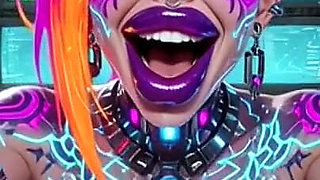 Cyberpunk Style Women Bouncing Boobs, Ai Animation