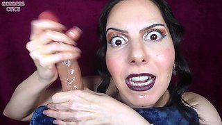 Blow Your Cum Load on My Whore Face Insane Woman, Ahegao Faces and Dildo