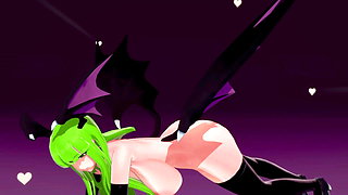 Morrigan Seniorita - HIKS MMD  - Green Hair Color Edit Smixix