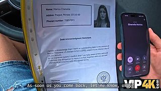 Big Tits Brunette Cheats on Debt in Car Sex POV HD