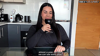 Busty Argentina Juli Villafaine Fucks on Her First Date with Brian Evansx on the Couch