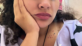 Gassy Milk-intolerant Girl on the Toilet and Farting