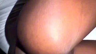Amateur ebony gets her pussy stuffed with his BBC on the side POV