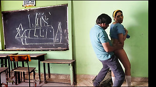 Indian Couples Sex in Uniform After the Class