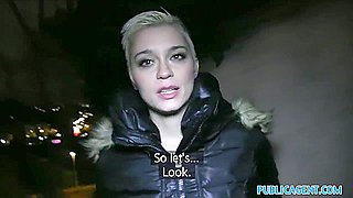 Short-haired Broken Floozie Agrees To Suck Strangers Swollen Dick