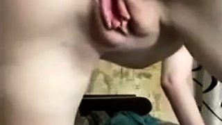Sexy blonde teen ari toys her shaved pussy