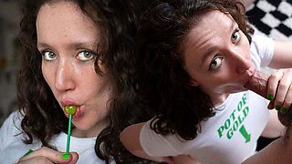 Irish Brunette Josie Celebrates St. Patrick's Day with a Hot Cum Swallow - Amateur POV Blowjob