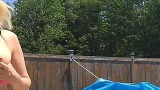 Poolside Bikini Tits Bouncing Orgasm