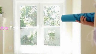 flexible yoga student stretched out