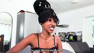 This BUSTY VIRGIN EBONY TEEN moaned loud