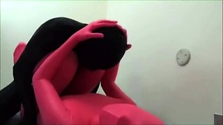 two women fetish latex asslicking and anal mff