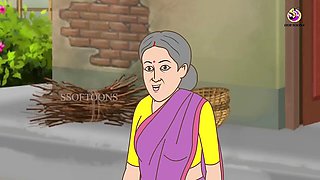 Cartoon fantasy with creampie featuring an inexperienced Indian girl and her stepbrother