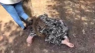 Public lesbian pervert under hijabi girl feet